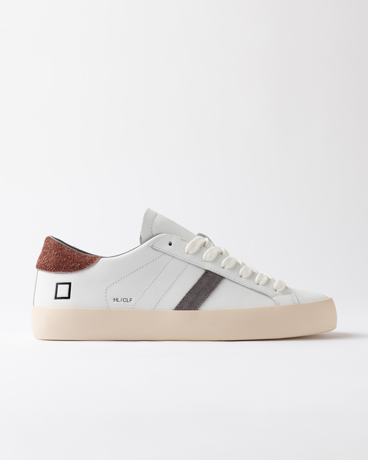 D.A.T.E.: HILL LOW CALF WHITE-BORDEAUX