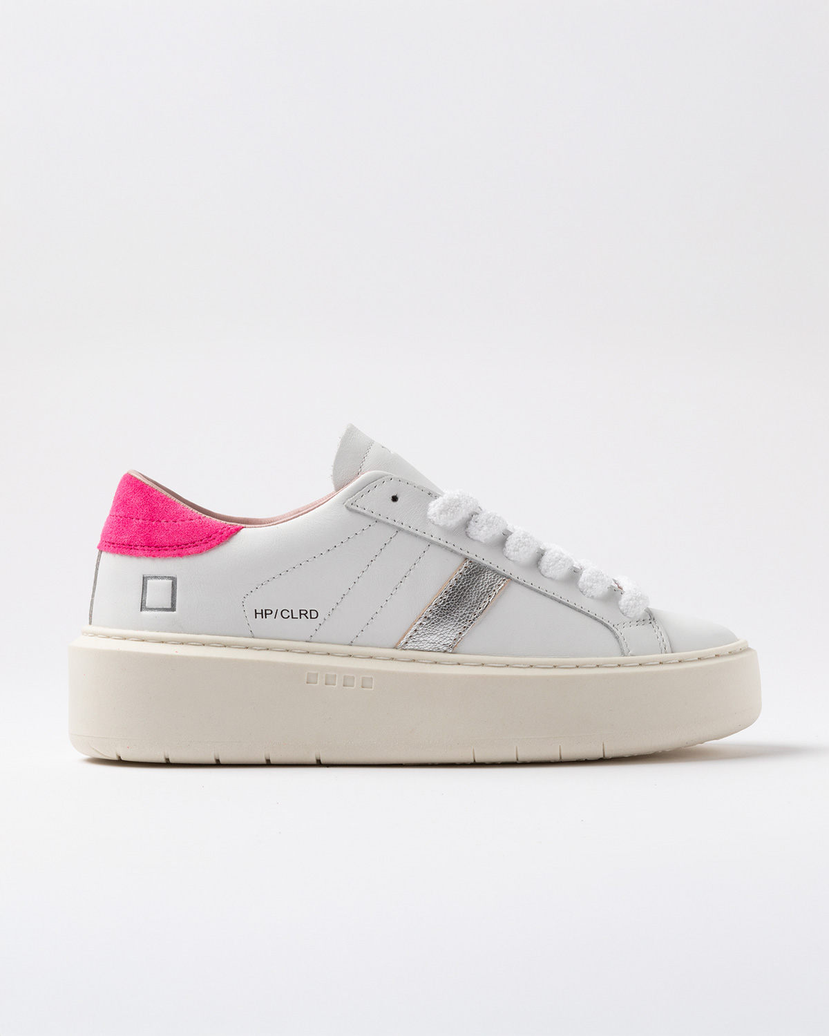 D.A.T.E.: HILL LOW PLATFORM COLORED WHITE-FUXIA