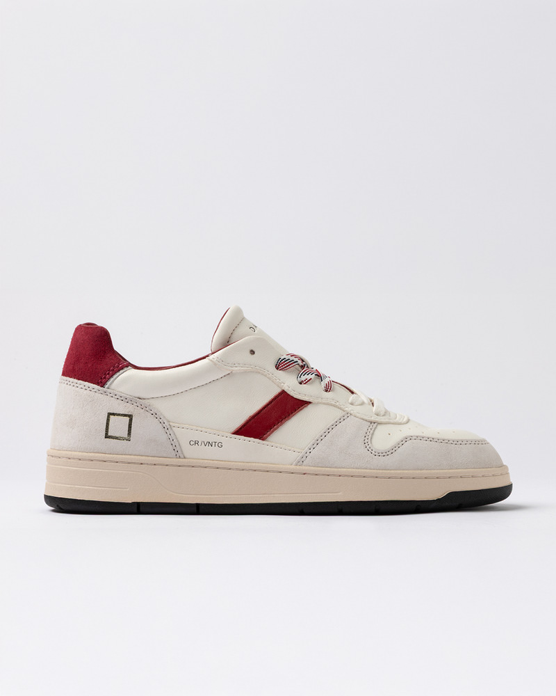 DATE COURT 2.0 VINTAGE CALF WHITE-BORDEAUX