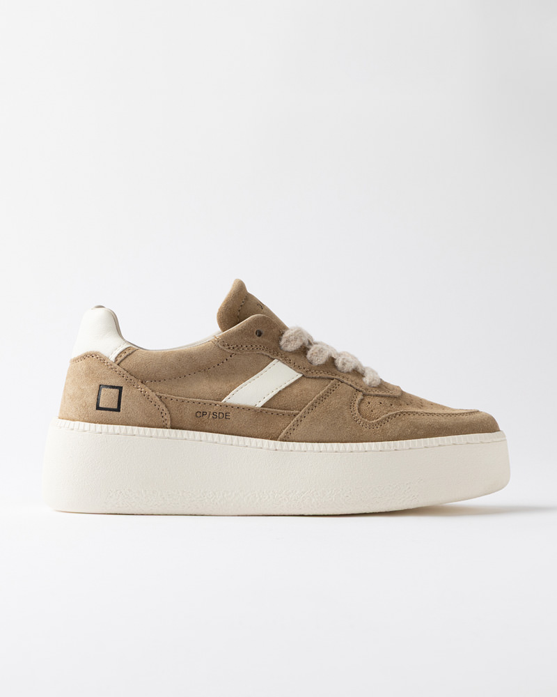 DATE COURT PLATFORM SUEDE CAMEL