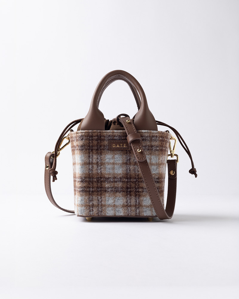 D.A.T.E.: CUBO BAG CHECK TAUPE
