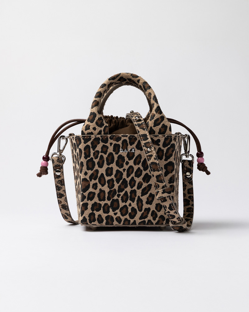 DATE CUBO BAG SUEDE LEOPARD