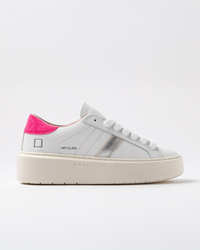 DATE HILL LOW PLATFORM COLORED WHITE-FUXIA