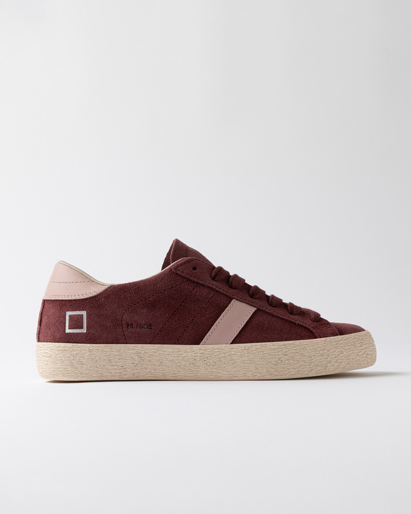 D.A.T.E.: HILL LOW SUEDE BORDEAUX