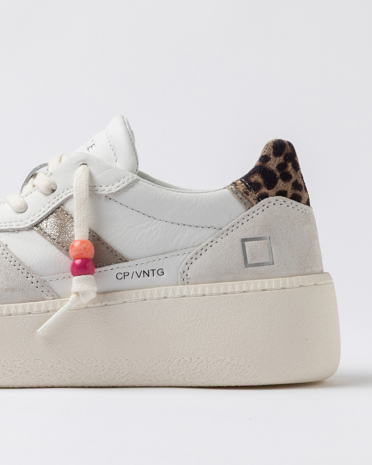 D.A.T.E.: COURT PLATFORM VINTAGE CALF WHITE-LEOPARD