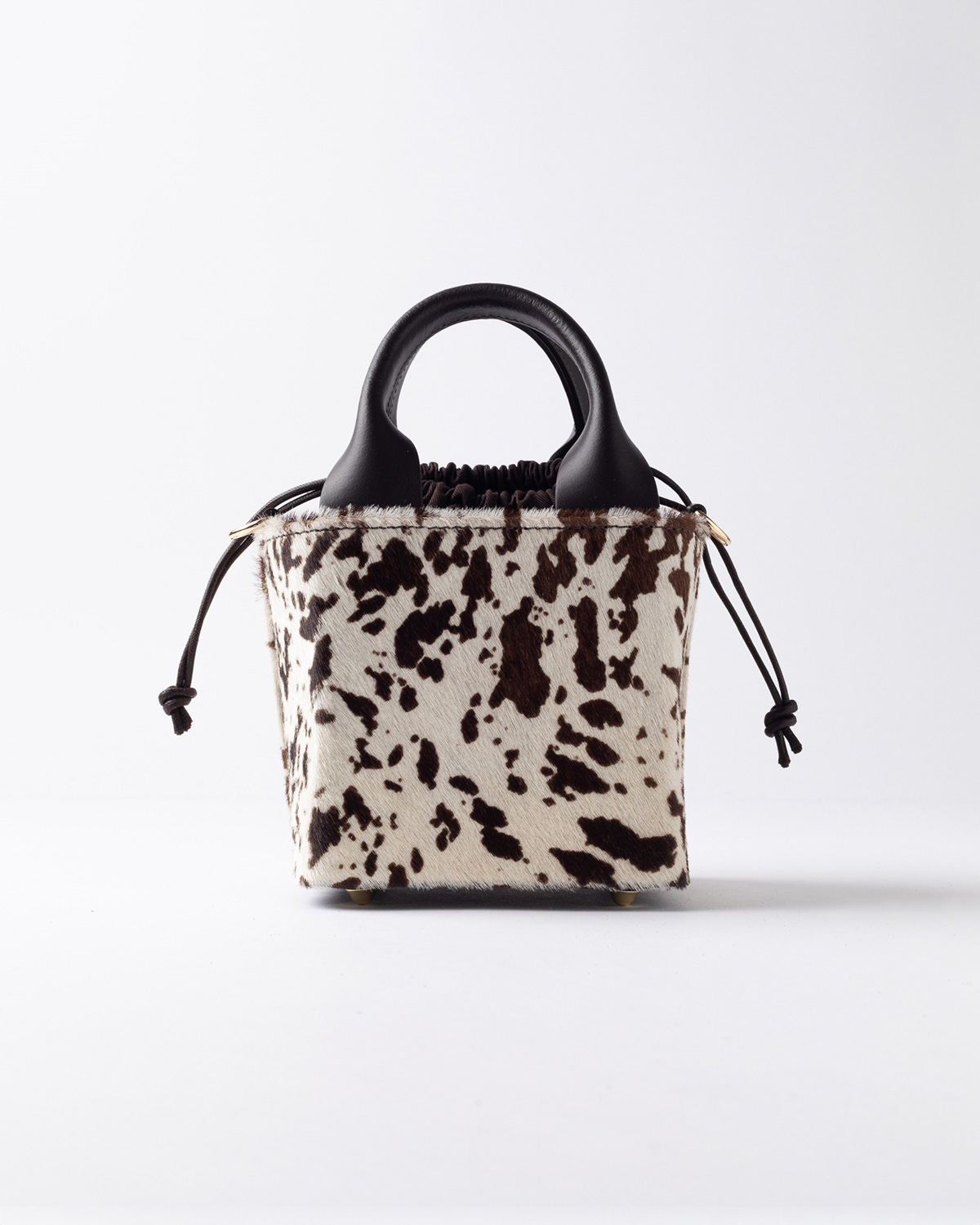 D.A.T.E.: CUBO BAG COW WHITE-BROWN