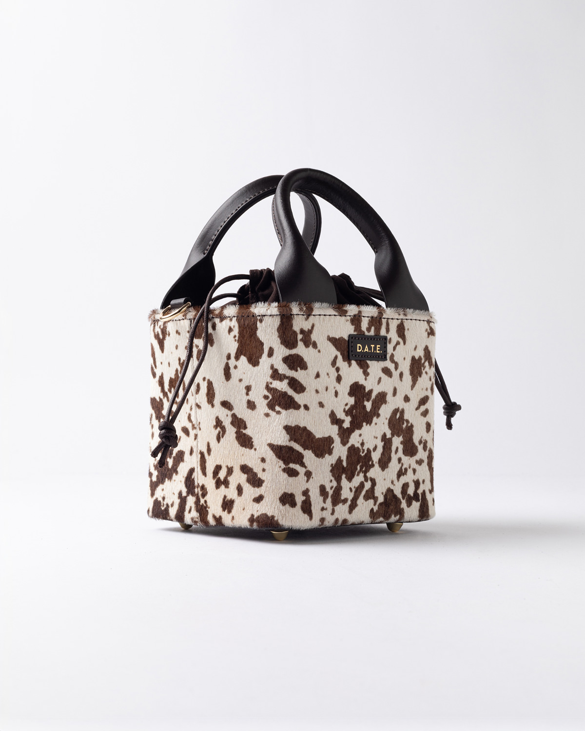D.A.T.E.: CUBO BAG COW WHITE-BROWN