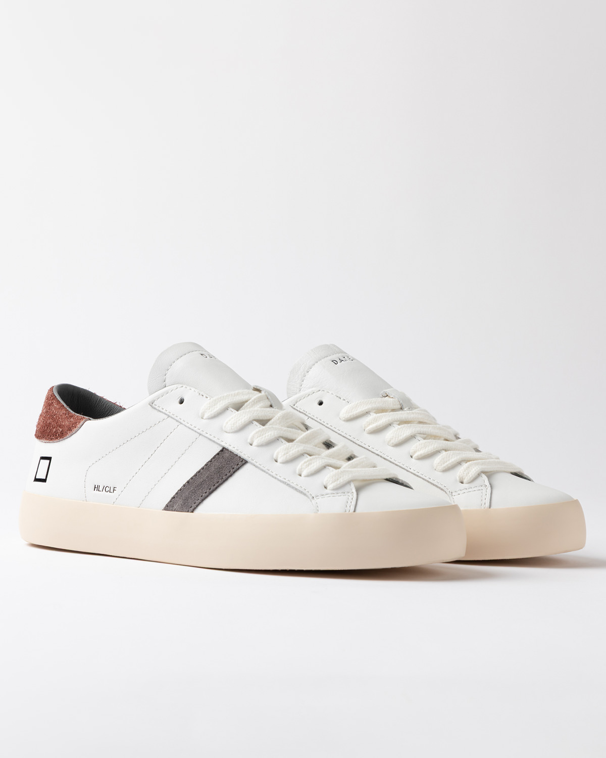 D.A.T.E.: HILL LOW CALF WHITE-BORDEAUX