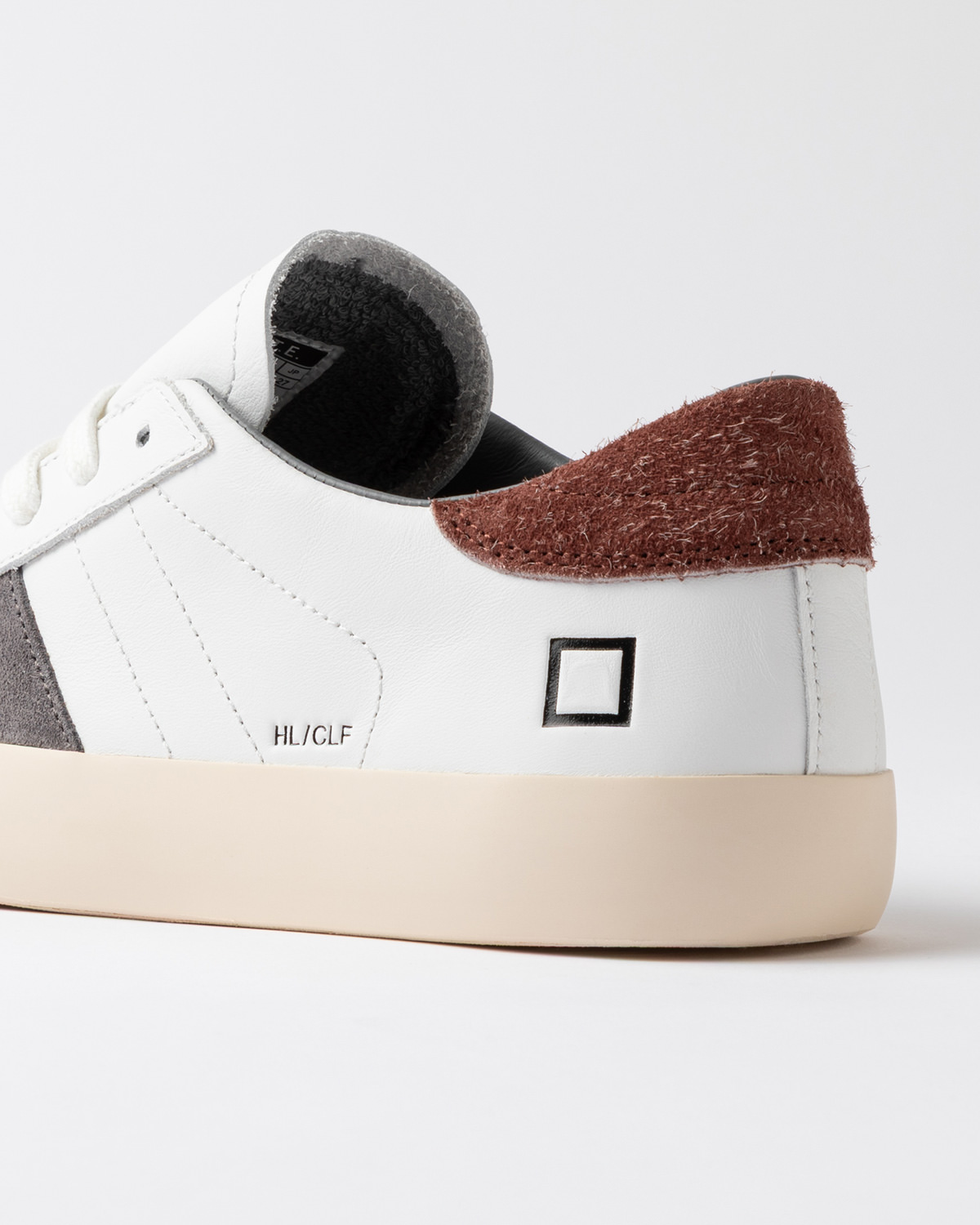 D.A.T.E.: HILL LOW CALF WHITE-BORDEAUX
