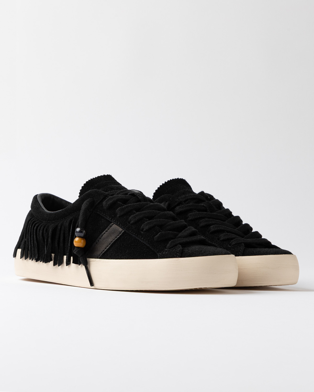 D.A.T.E.: HILL LOW FRINGED BLACK