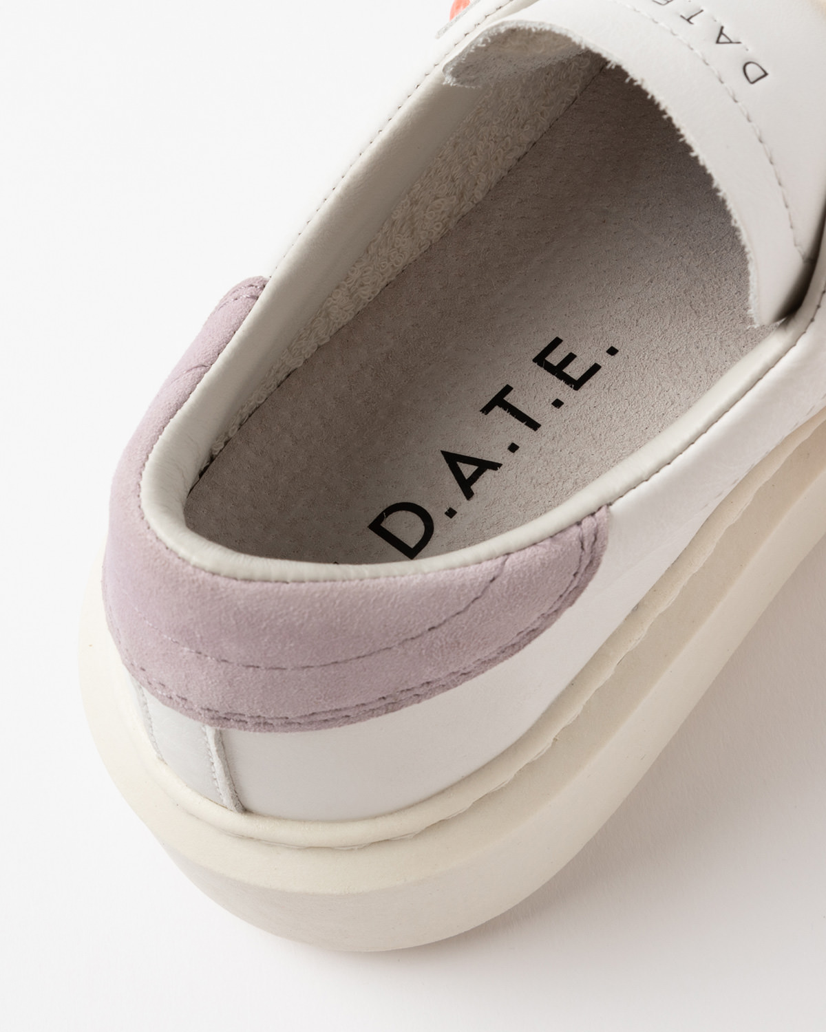D.A.T.E.: HILL LOW PLATFORM CALF WHITE-PINK