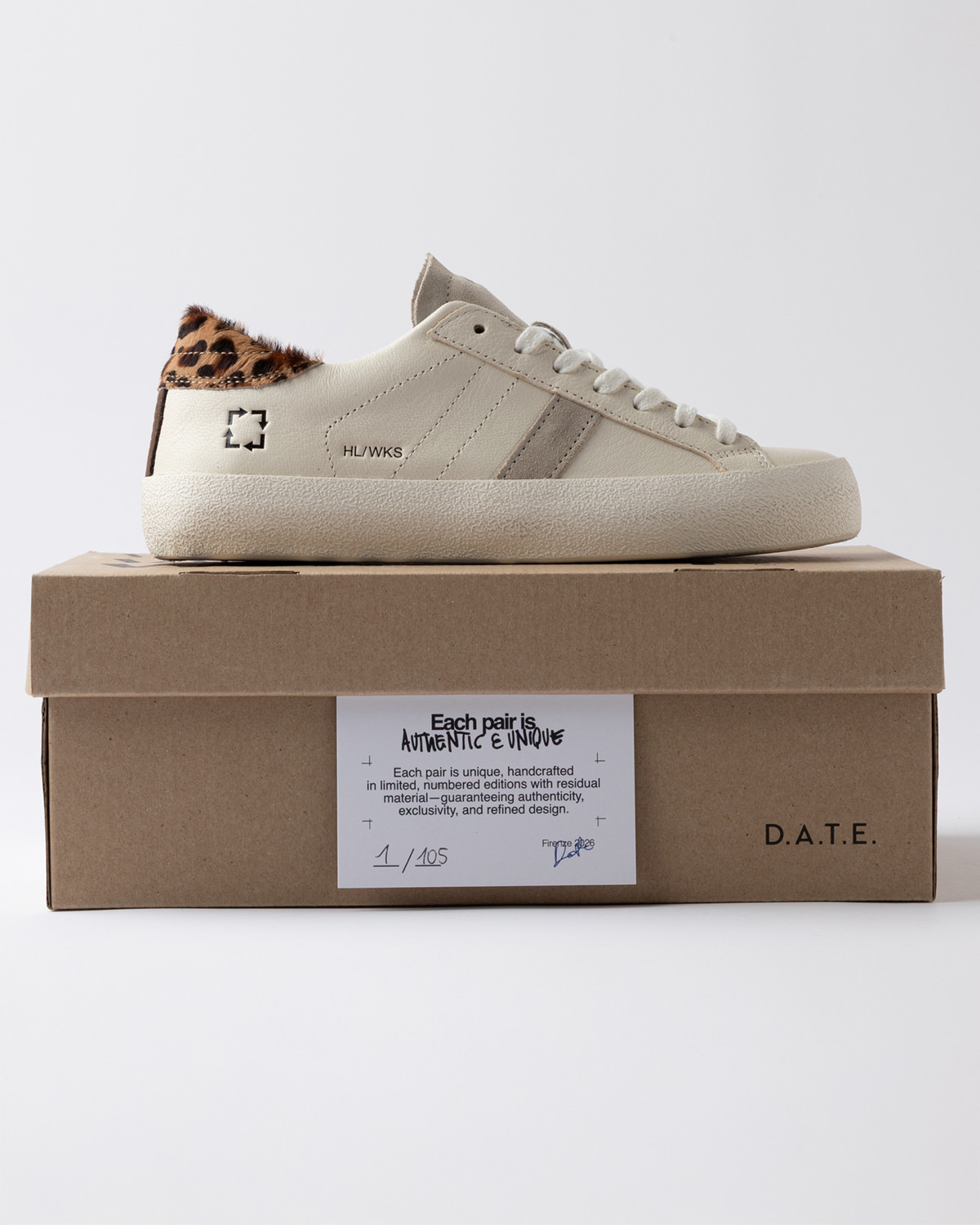 D.A.T.E.: HILL LOW WORKSHOP CREAM-LEOPARD