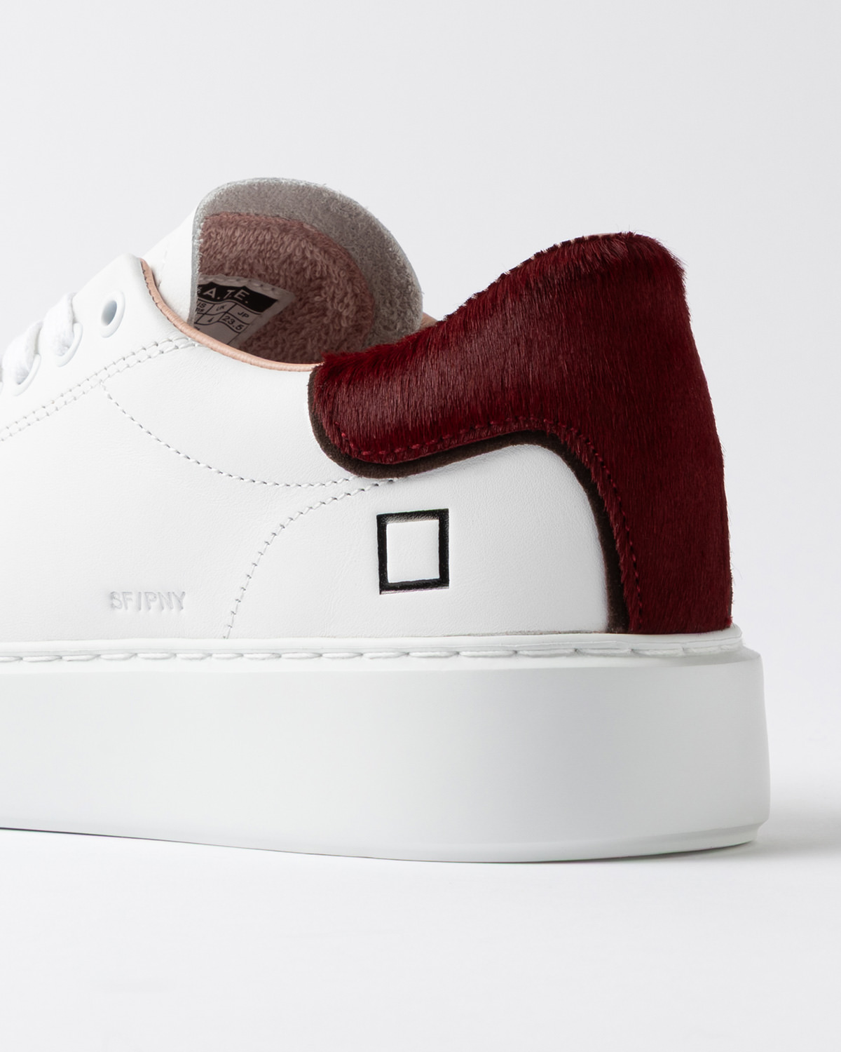 D.A.T.E.: SFERA PONY WHITE-BORDEAUX